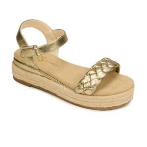 NEW YOSI SAMRA kids miss april wedge sandal in gold